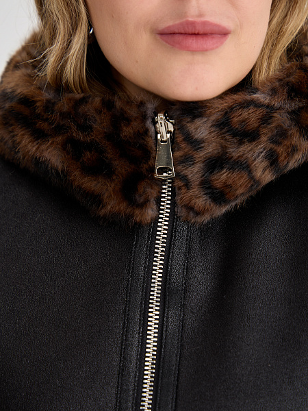 Дубленка LAWINTER  модель 35622, цвет Черный леопард