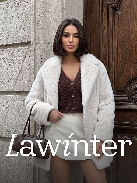 Шуба женская зимняя LAWINTER, молочная, модель 56412