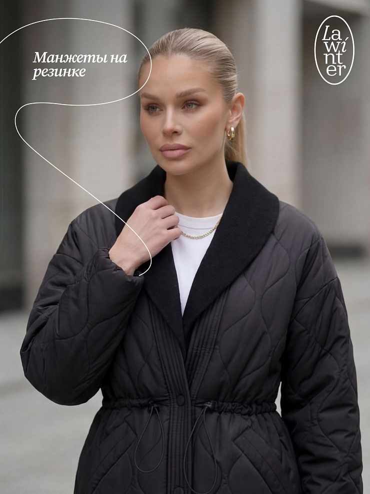 Куртка женская демисезонная LAWINTER, черная, модель 84738