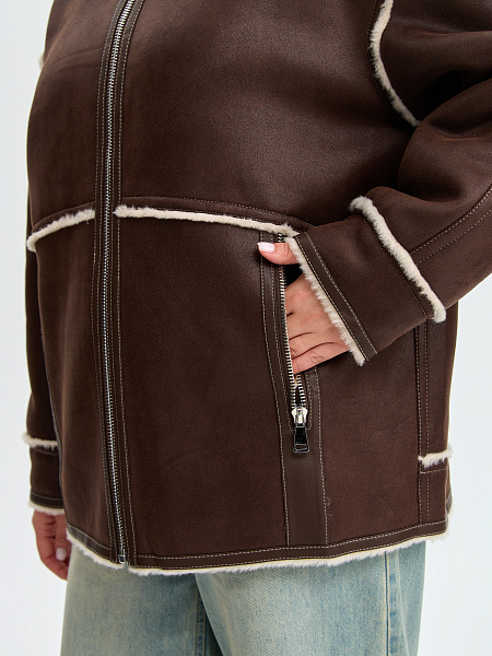 Дубленка LAWINTER  модель 35860, цвет Коричневый