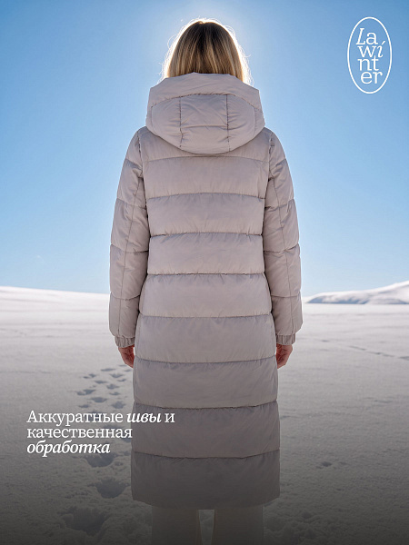 Пуховик женский зимний LAWINTER, светло-серый, модель 86172