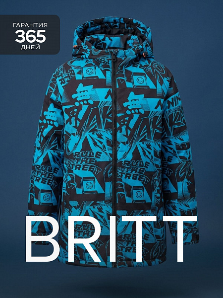 Куртка для мальчика демисезонная BRITT, черно-синяя, модель 63853