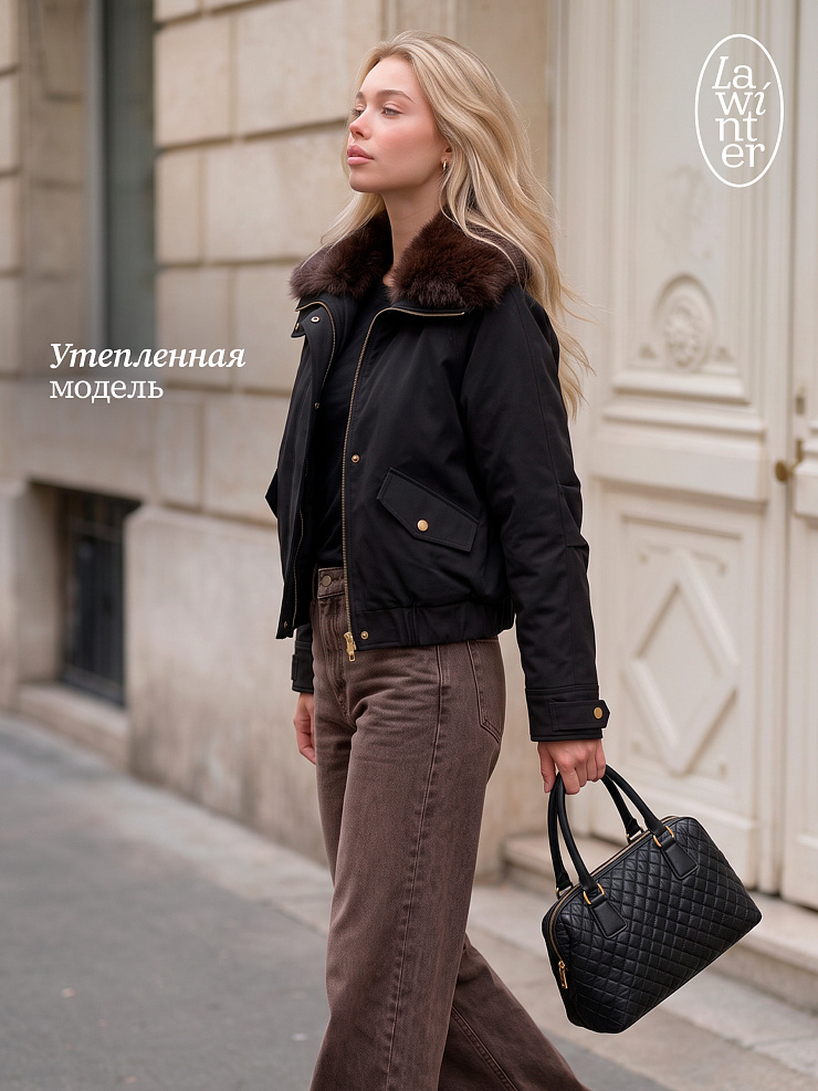 Куртка женская демисезонная LAWINTER, черная, модель 86219