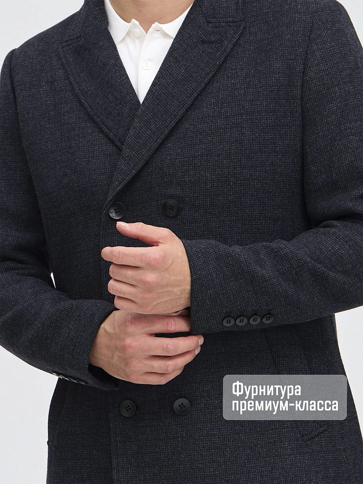 Пальто мужское осеннее GRIZMAN, черно-синее, модель 73222