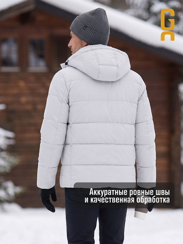Пуховик мужской зимний GRIZMAN, светло-серый, модель 71891