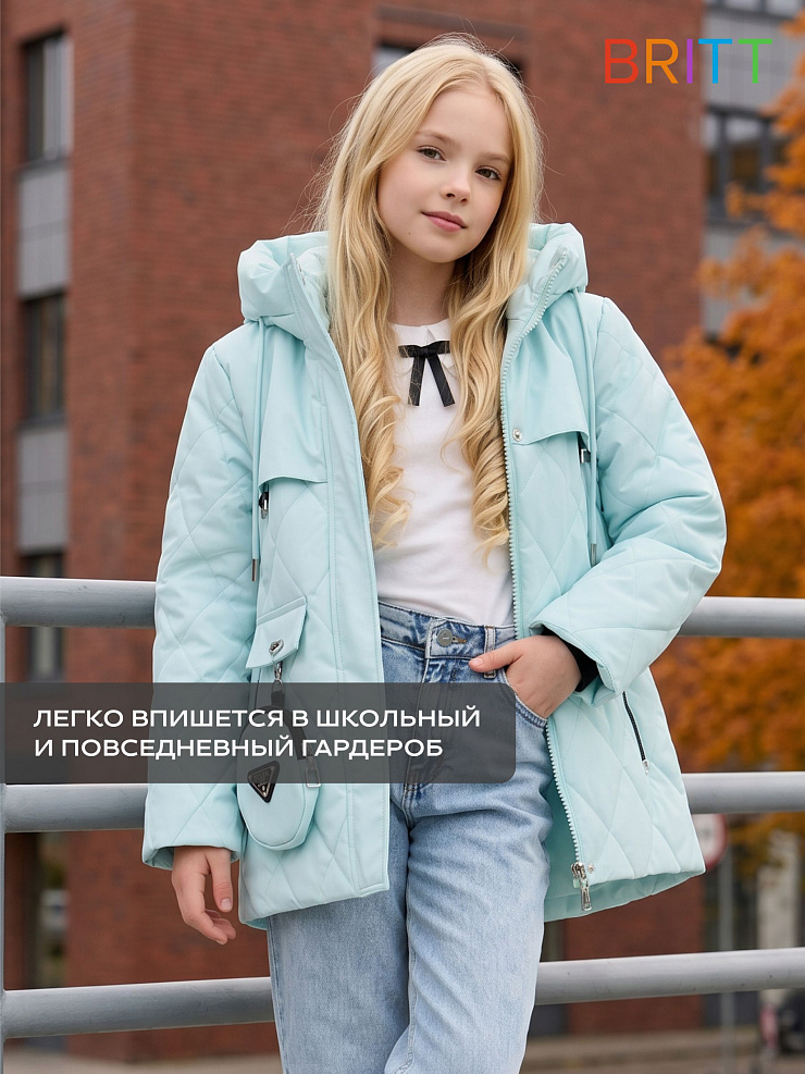 Куртка для девочки демисезонная BRITT, мята, модель 63239