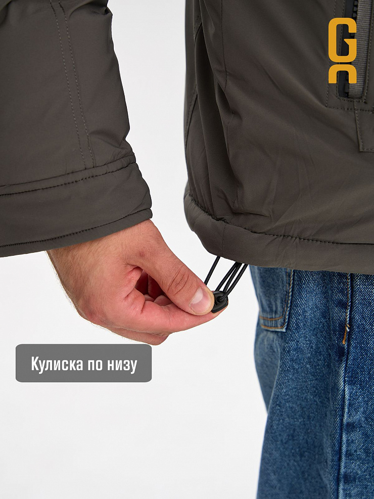 Куртка мужская зимняя GRIZMAN, серо-зеленая, модель 75423