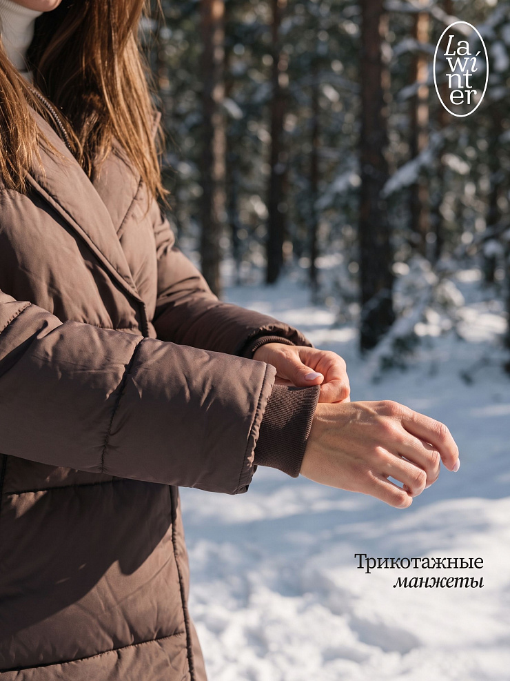 Куртка женская зимняя LAWINTER, коричневая, модель 86838