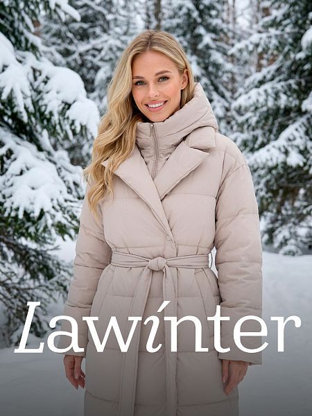 Пуховик женский зимний LAWINTER, молочный, модель 83451