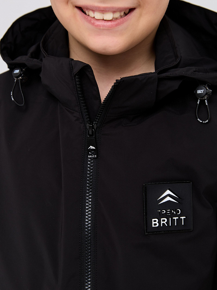 Куртка для мальчика осенняя BRITT, черно-серая, модель 631