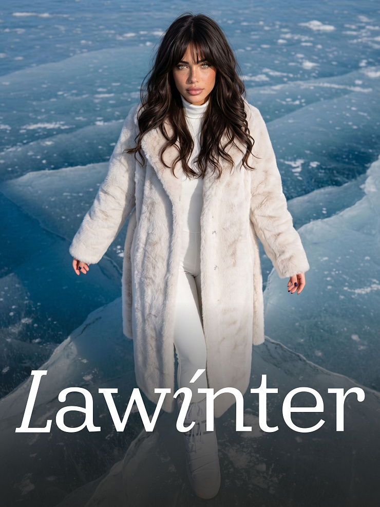 Шуба женская зимняя LAWINTER, молочная, модель 5391