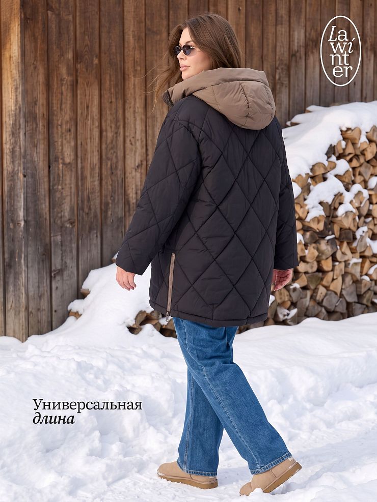 Куртка женская зимняя LAWINTER, черная, модель 86313