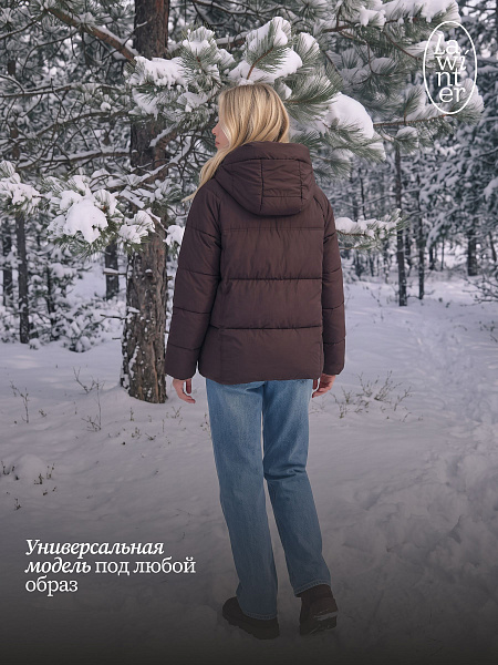 Куртка женская зимняя LAWINTER, коричневая, модель 85316