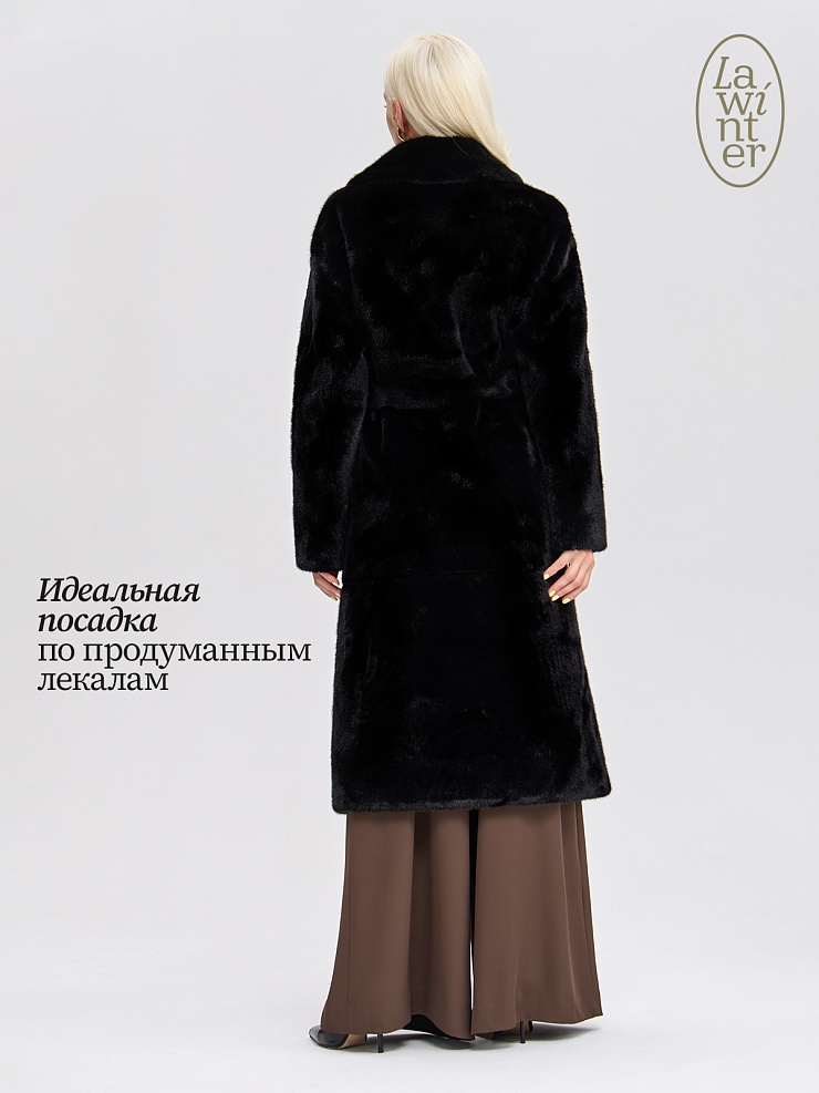 Шуба женская зимняя LAWINTER, черная, модель 53933