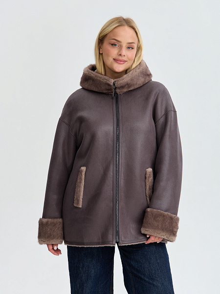 Дубленка LAWINTER  модель 35482, цвет Капучино