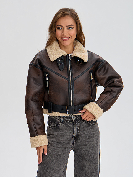 Дубленка VACANT  модель 35230, цвет Коричневый