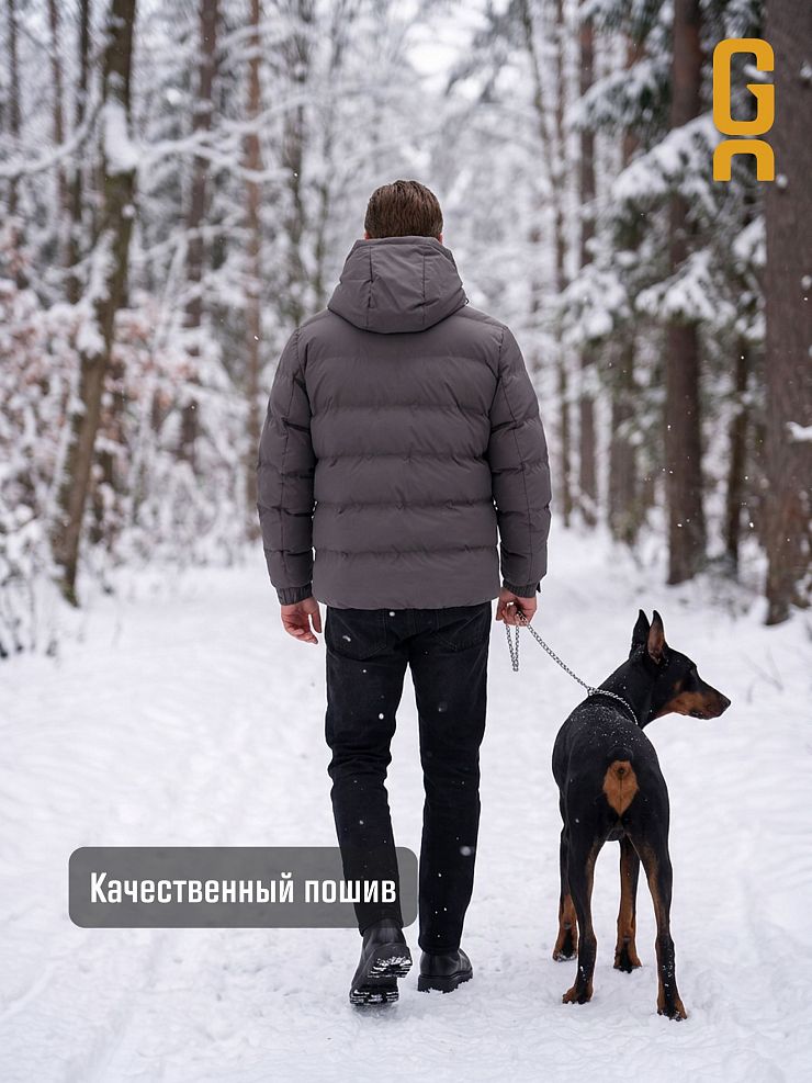 Куртка мужская зимняя GRIZMAN, темно-серая, модель 76411