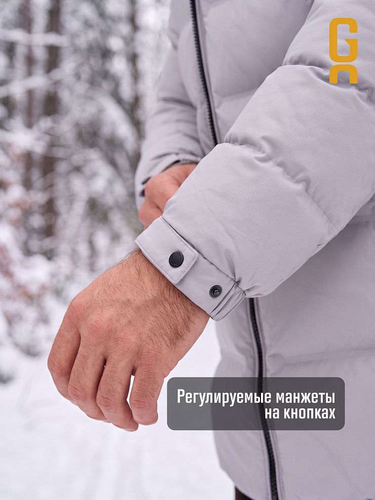 Куртка мужская зимняя GRIZMAN, светло-серая, модель 76411