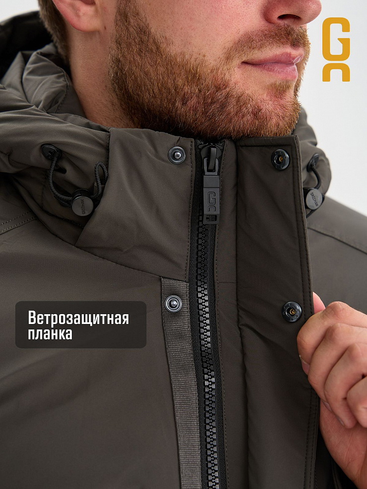 Куртка мужская зимняя GRIZMAN, серо-зеленая, модель 75423
