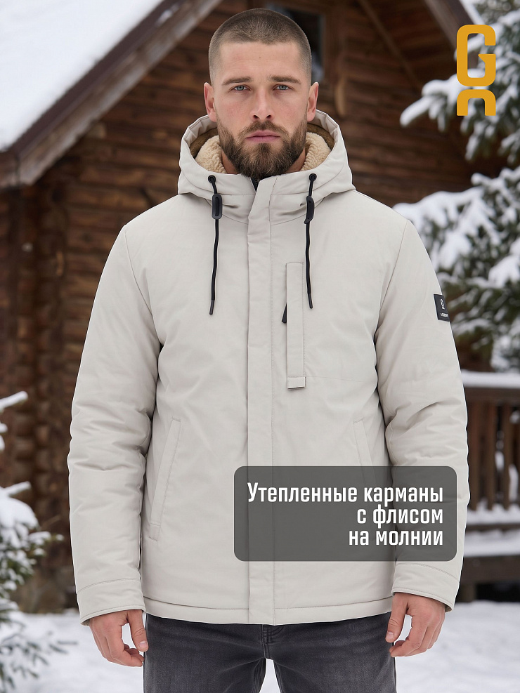 Куртка мужская зимняя GRIZMAN, бежевая, модель 75851