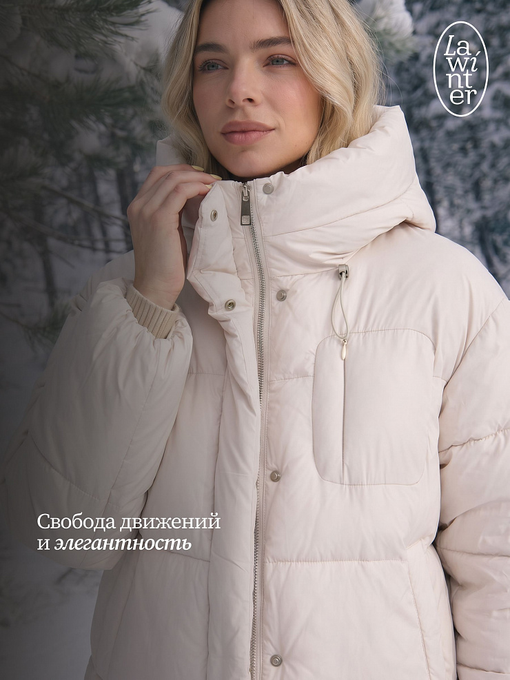 Куртка женская зимняя LAWINTER, бежевая, модель 84687