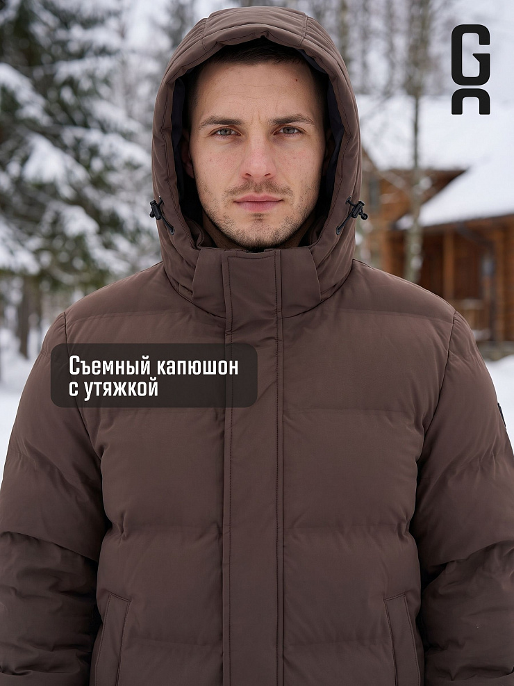 Куртка мужская зимняя GRIZMAN, коричневая, модель 76955