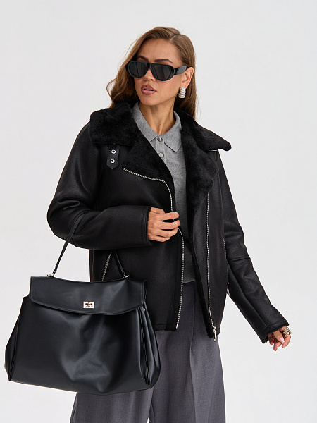 Дубленка LAWINTER  модель 3588, цвет Черный