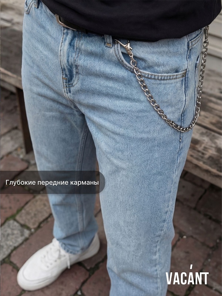 Джинсы мужские осенние VACANT, светло-голубые, модель 104514
