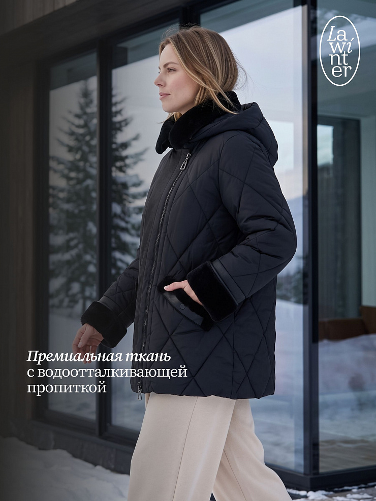 Куртка женская зимняя LAWINTER, черная, модель 8535