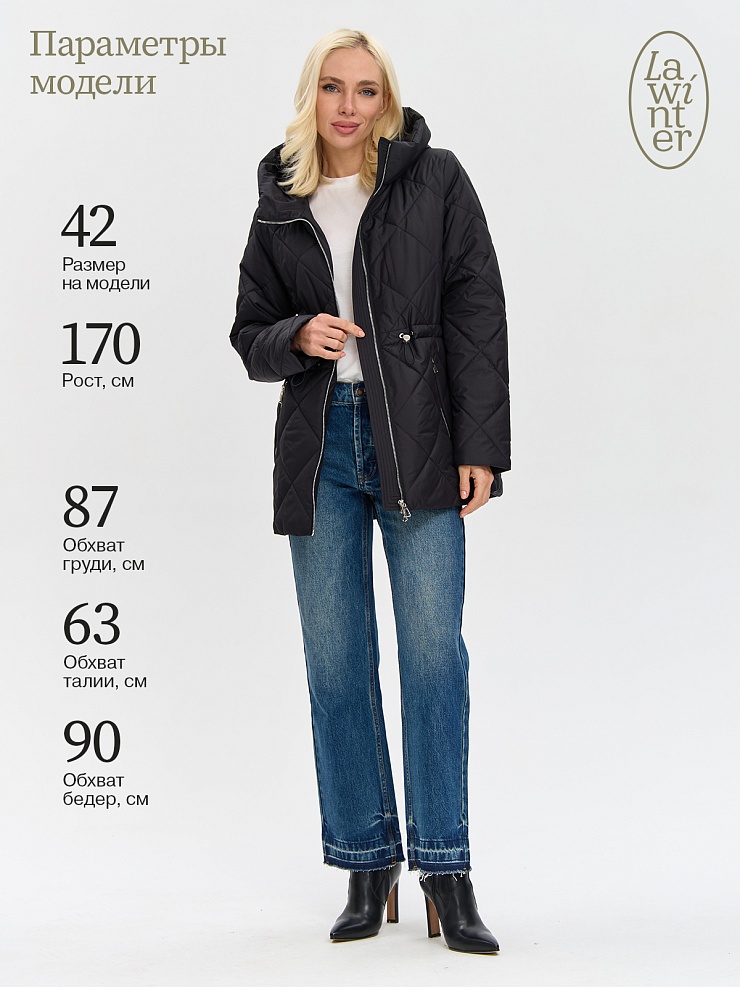 Куртка женская демисезонная LAWINTER, черная, модель 84619