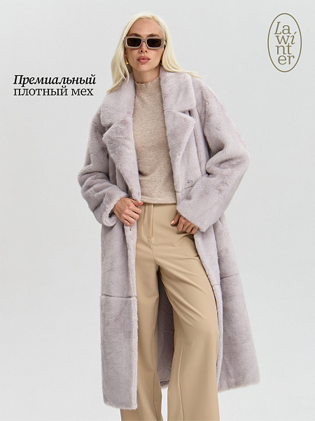 Шуба женская зимняя LAWINTER, лиловая, модель 53933