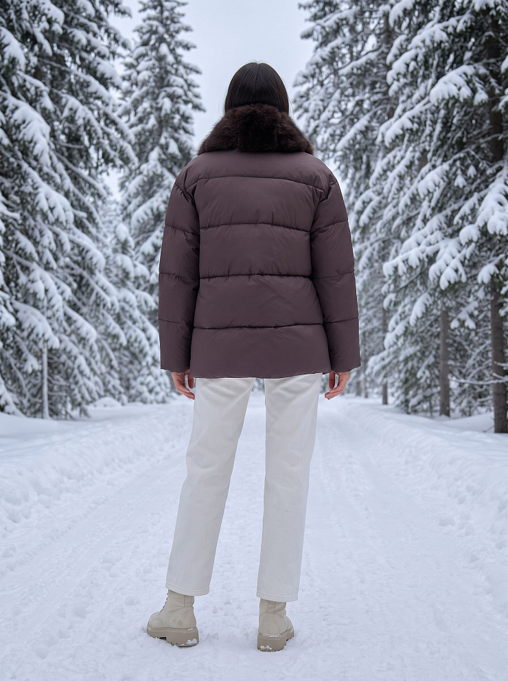 Куртка женская зимняя LAWINTER, коричневая, модель 86385