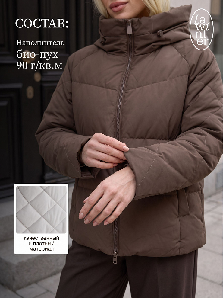 Куртка женская демисезонная LAWINTER, мокко, модель 84593