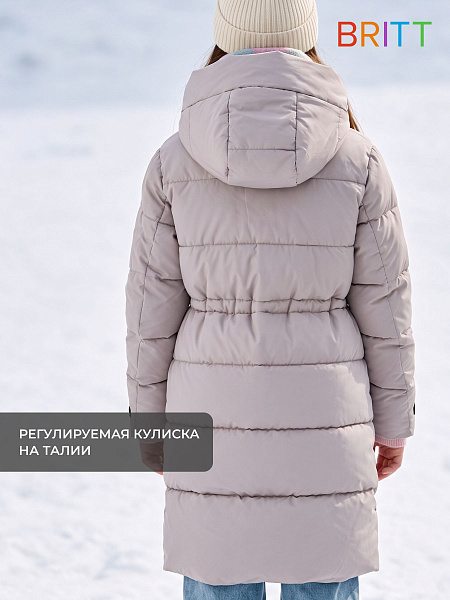 Куртка для девочки зимняя BRITT, серая, модель 65640