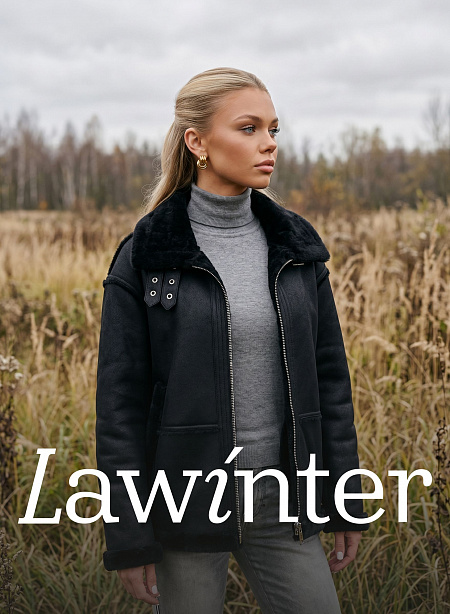 Дубленка женская зимняя LAWINTER, черный-черная, модель 34571