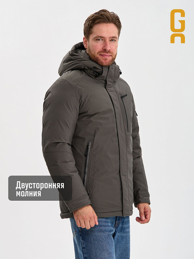 Куртка мужская зимняя GRIZMAN, серо-зеленая, модель 75423