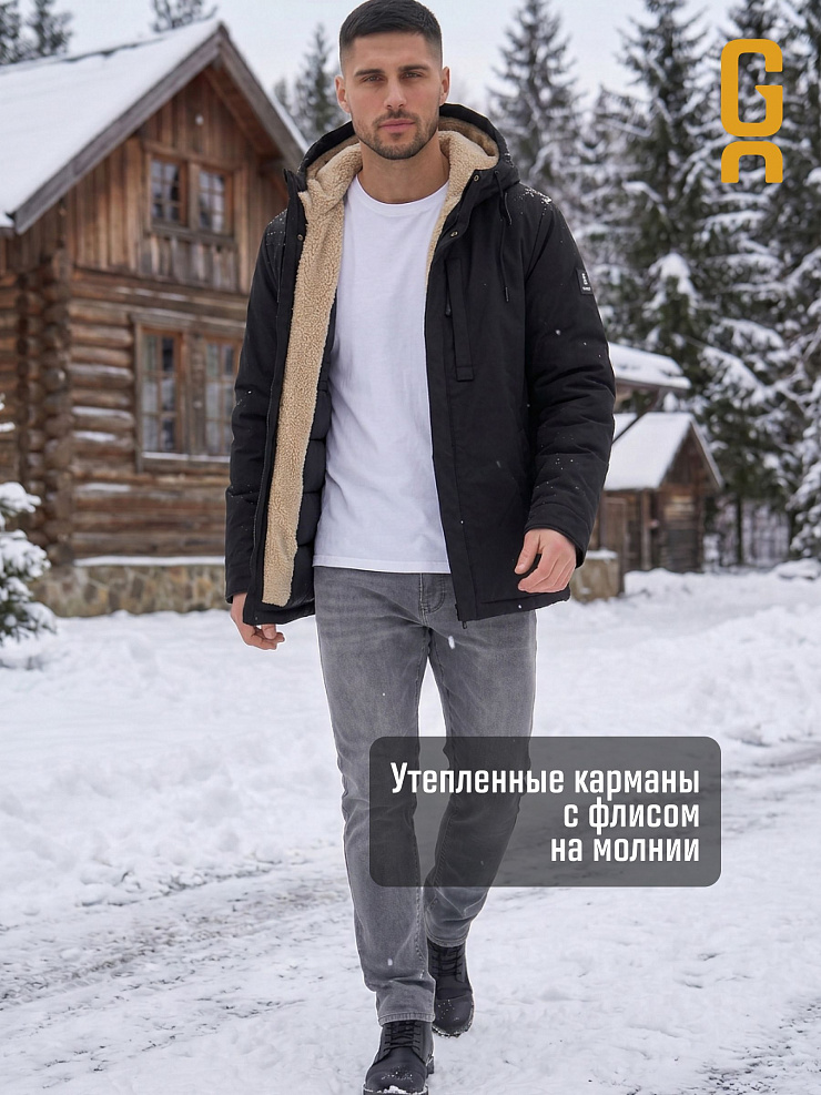 Куртка мужская зимняя GRIZMAN, черная, модель 75851