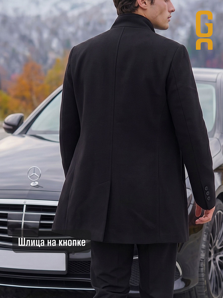 Пальто мужское осеннее GRIZMAN, черное, модель 74704
