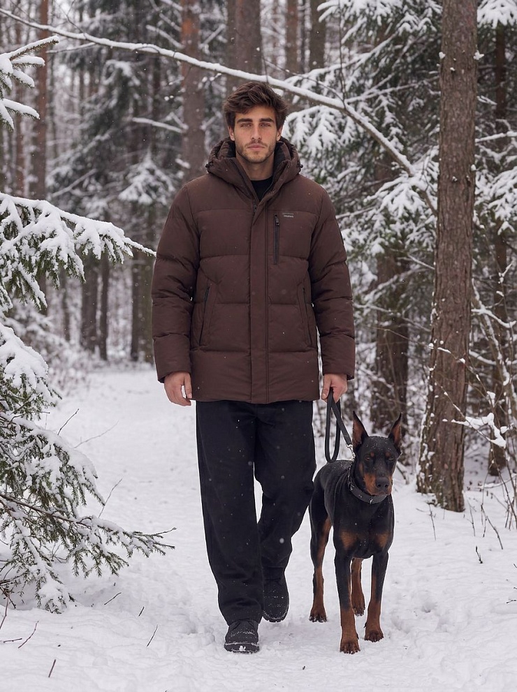 Куртка мужская зимняя GRIZMAN, коричневая, модель 75407