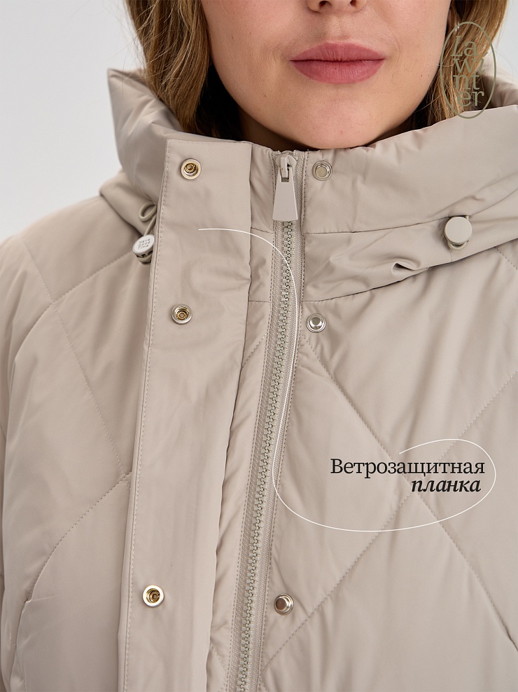 Куртка женская демисезонная LAWINTER, бежевая, модель 84623