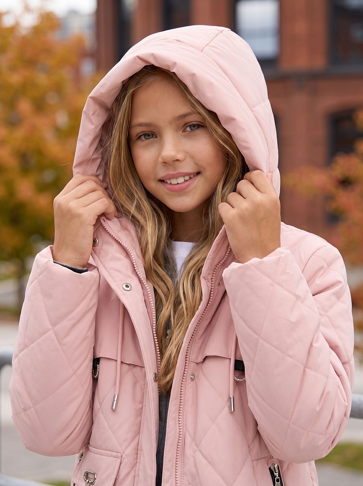Куртка для девочки демисезонная BRITT, розовая, модель 63239
