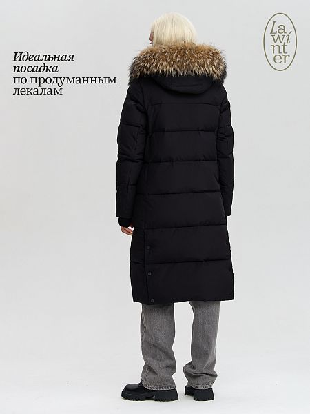 Пуховик женский зимний LAWINTER, черный, модель 83382