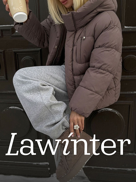 Куртка женская зимняя LAWINTER, коричневая, модель 84687
