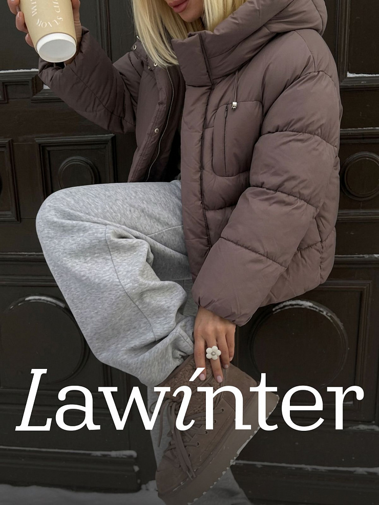 Куртка женская зимняя LAWINTER, коричневая, модель 84687