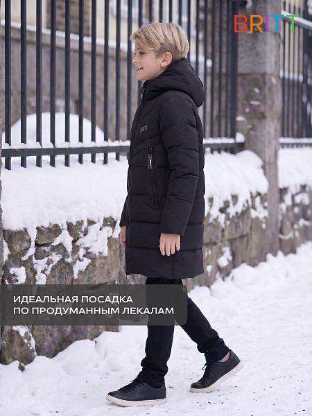 Куртка для мальчика зимняя BRITT, черная, модель 65522