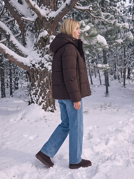 Куртка женская зимняя LAWINTER, коричневая, модель 85316