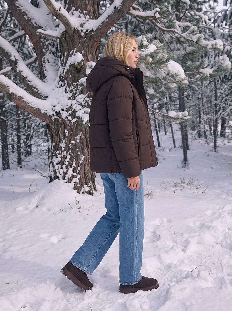 Куртка женская зимняя LAWINTER, коричневая, модель 85316