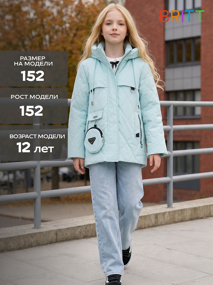 Куртка для девочки демисезонная BRITT, мята, модель 63239