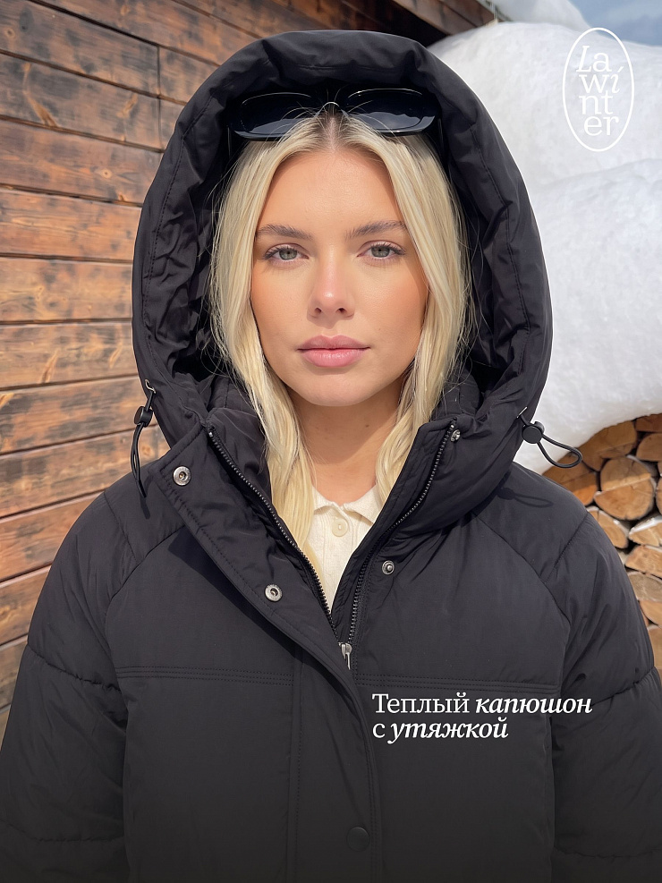 Куртка женская зимняя VACANT, черная, модель 85316