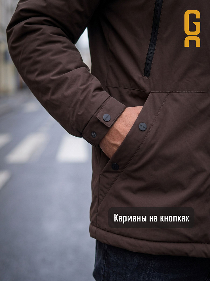 Куртка мужская демисезонная GRIZMAN, коричневая, модель 74786